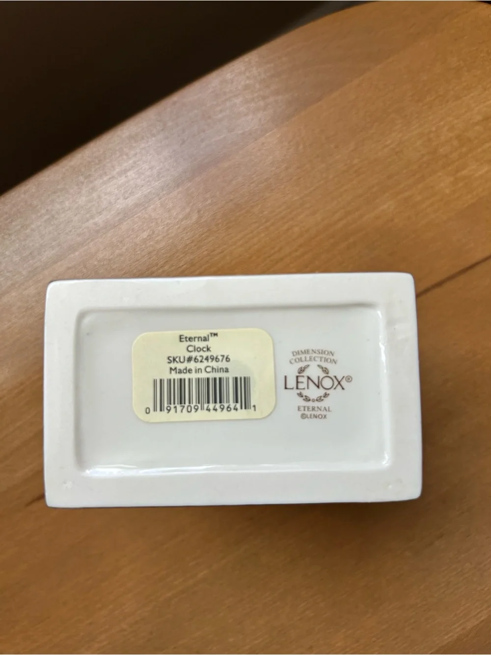 Lenox White and Gold Square Ceramic Mantel Clock